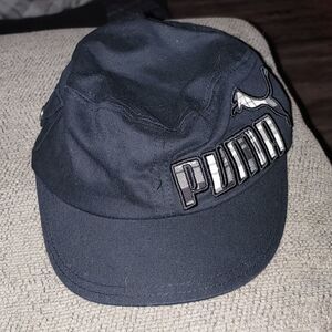 Puma black white cadet military style ladies hat NWOT